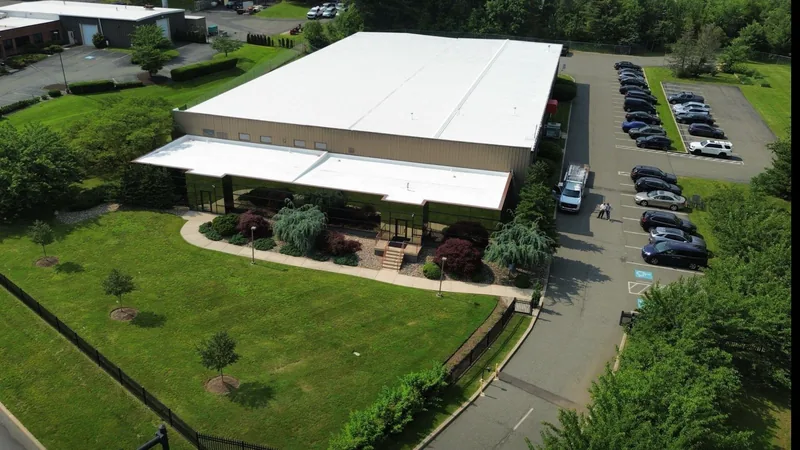 Commercial metal roof restoration on a Pennsylvania building